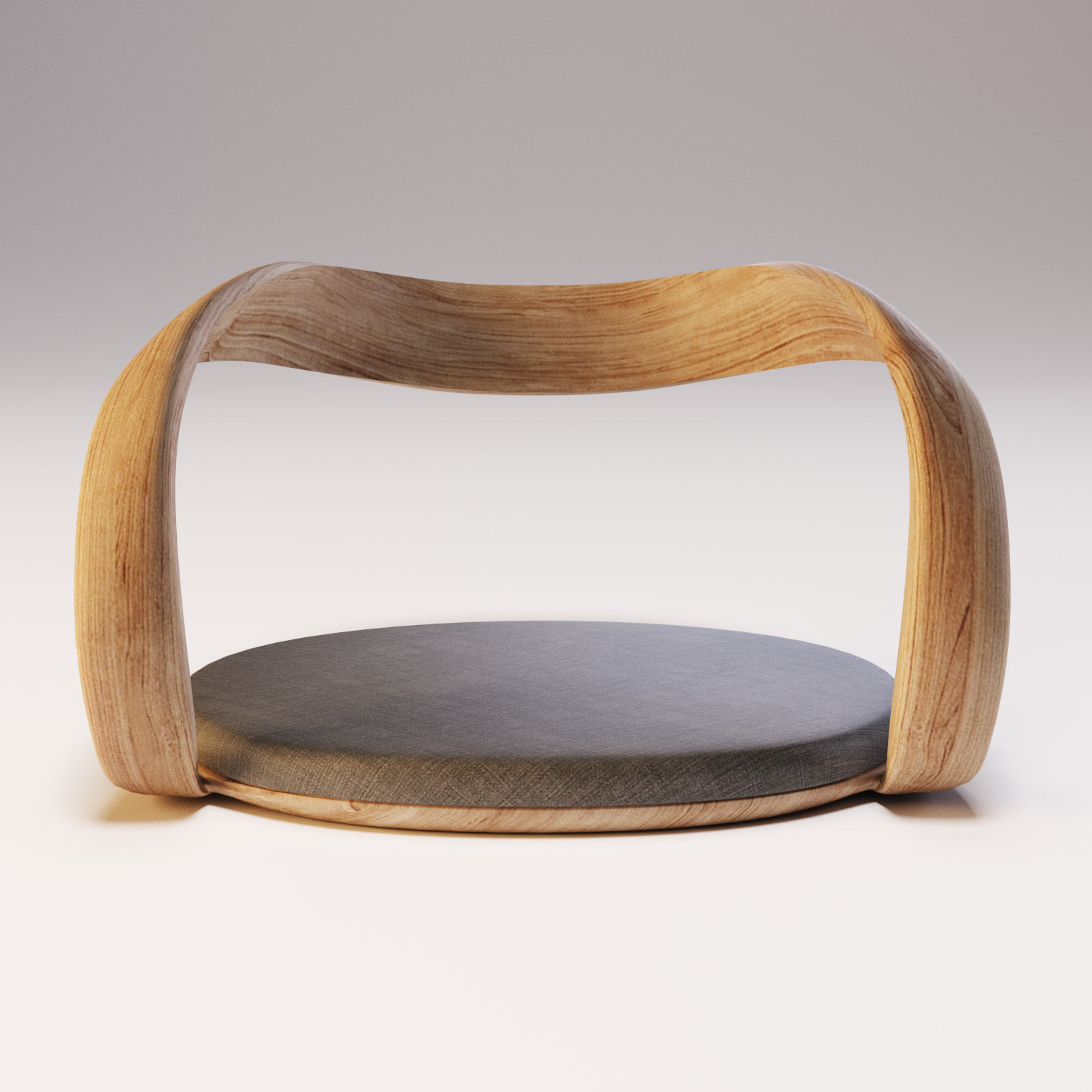 Japanese legless chair front view