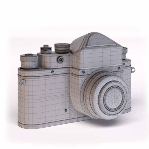 Zenit camera 3d model wire front